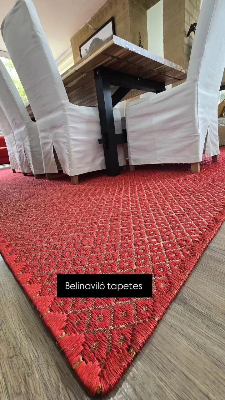 Alfombra artesanal Belina Viló modelo Sol Tardío en Fibra Natural y Cobre, una pieza exclusiva tejida a mano